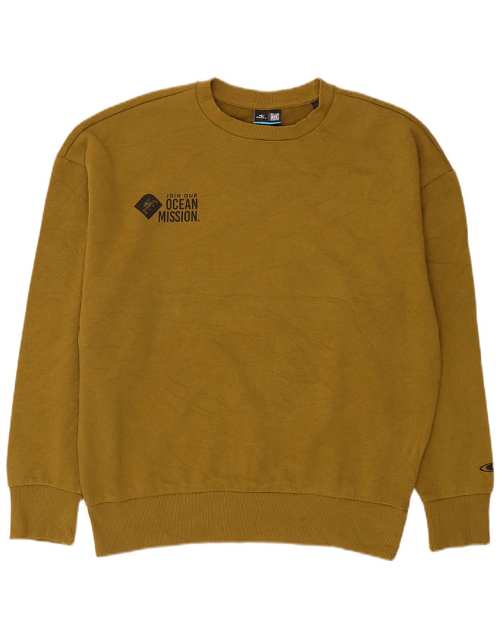 O'Neill Mens Loose Fit Sweatshirt Jumper Small Khaki Cotton