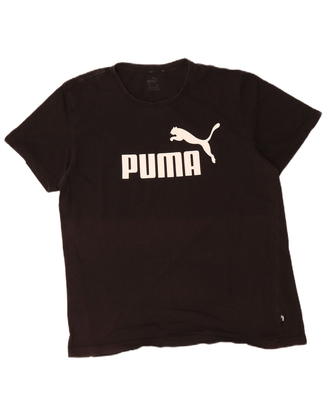 Puma Mens Graphic T-Shirt Top Large Black Cotton