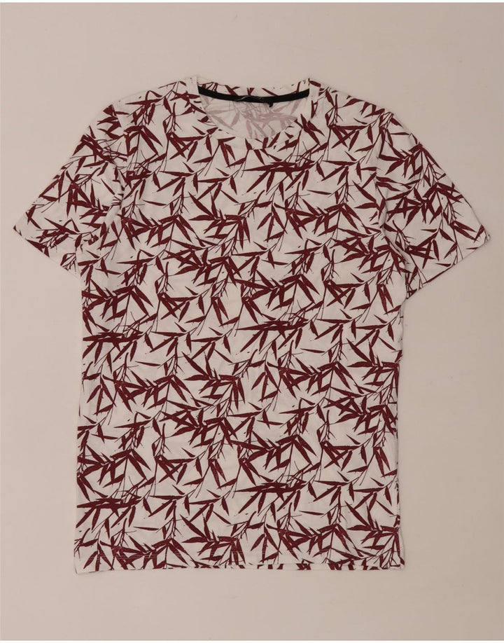 Jack & Jones Mens T-Shirt Top Medium White Floral Cotton