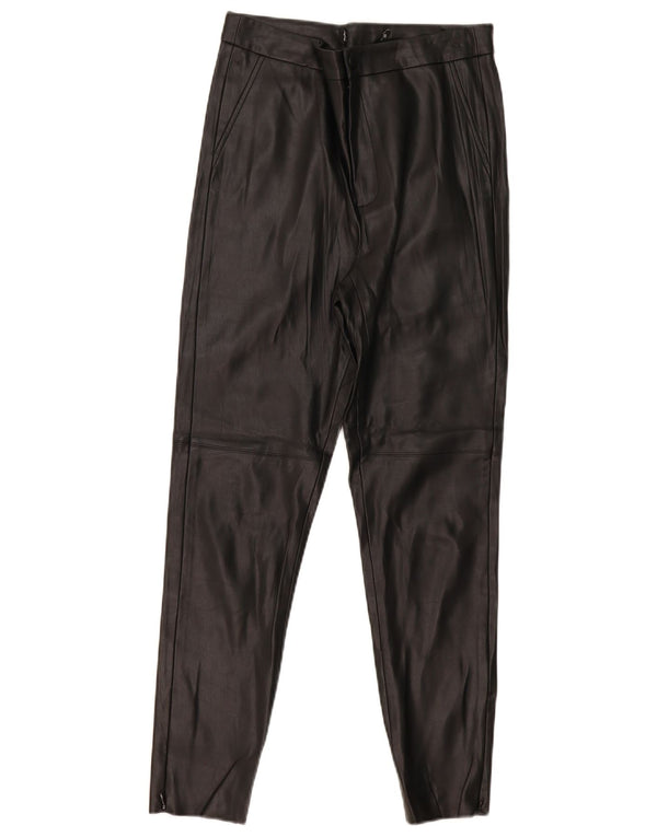 Zara Womens Faux Leather Leggings W30 L28 Black