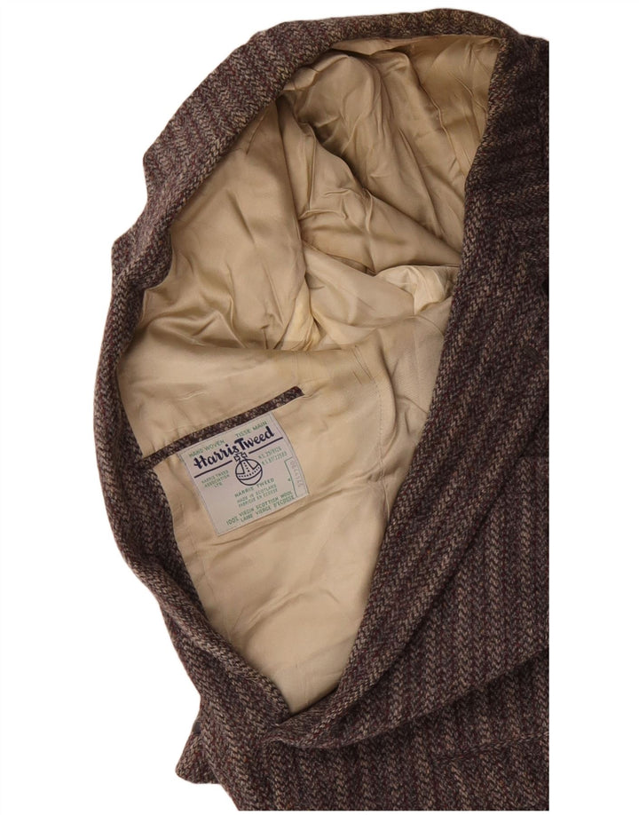 HARRIS TWEED Mens 2 Button Blazer Jacket UK 38 Medium Grey Striped