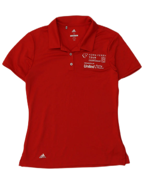 Adidas Womens Golf Graphic Polo Shirt UK 6 XS Red Polyester
