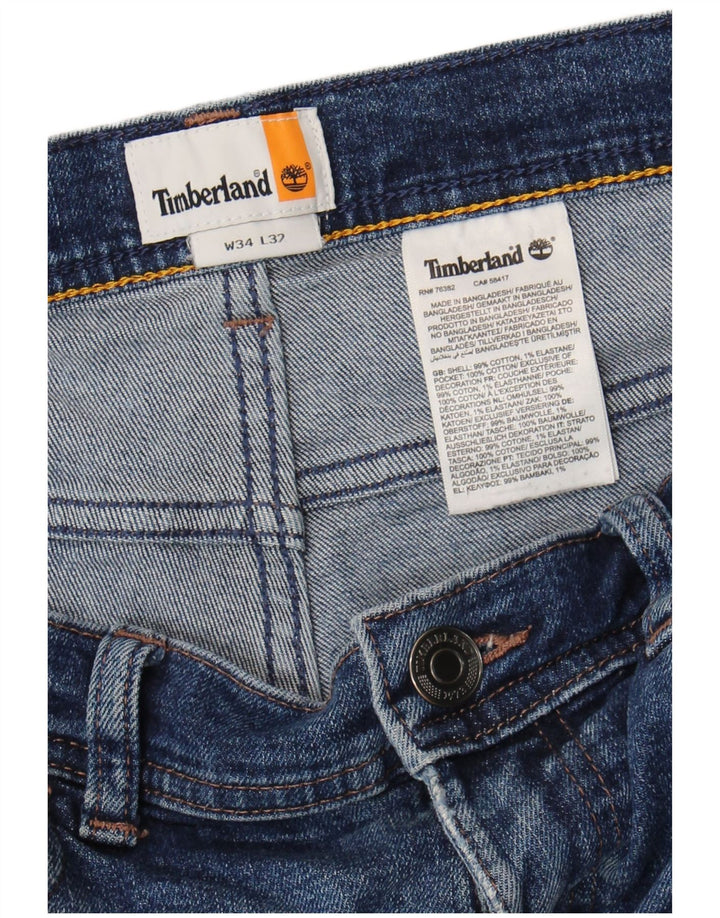 Timberland Mens Straight Jeans W34 L32 Blue Cotton