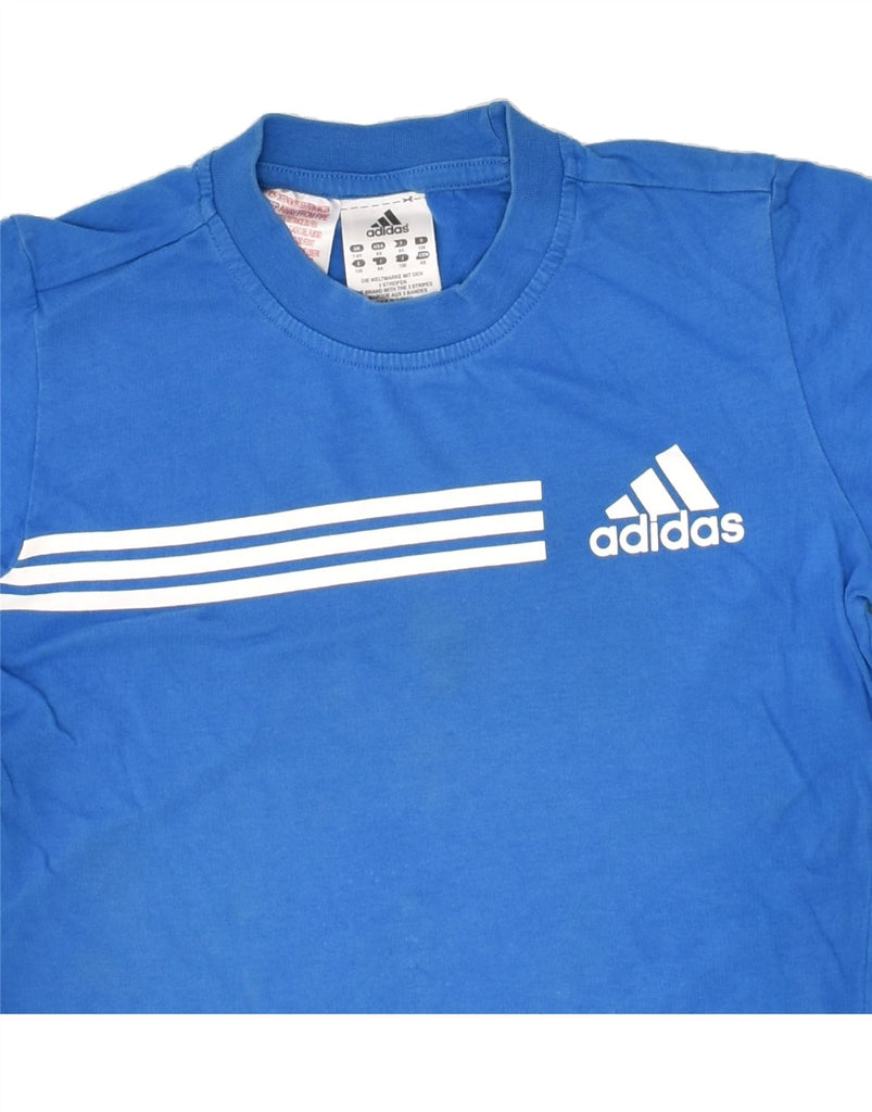 ADIDAS Boys Graphic T-Shirt Top 7-8 Years Blue Cotton | Vintage Adidas | Thrift | Second-Hand Adidas | Used Clothing | Messina Hembry 