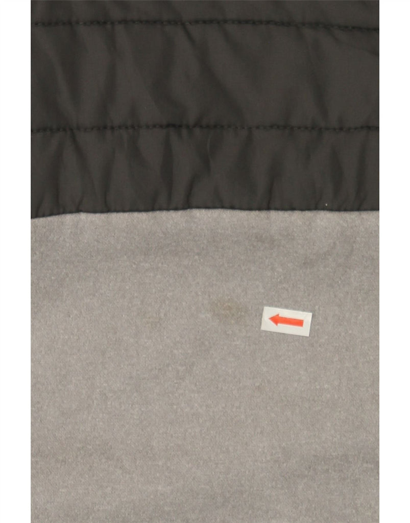 REEBOK Mens Zip Hoodie Sweater Medium Grey Colourblock Polyester Vintage Reebok and Second-Hand Reebok from Messina Hembry 