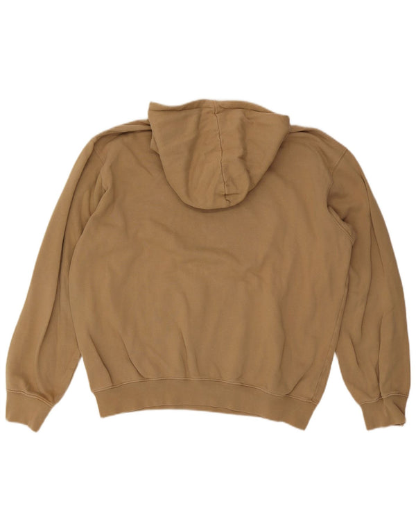 Champion Mens Graphic Hoodie Jumper XL Beige Cotton