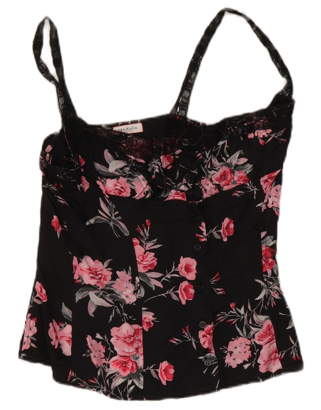 Max & Co. Womens Corset Top UK 12 Medium Black Floral