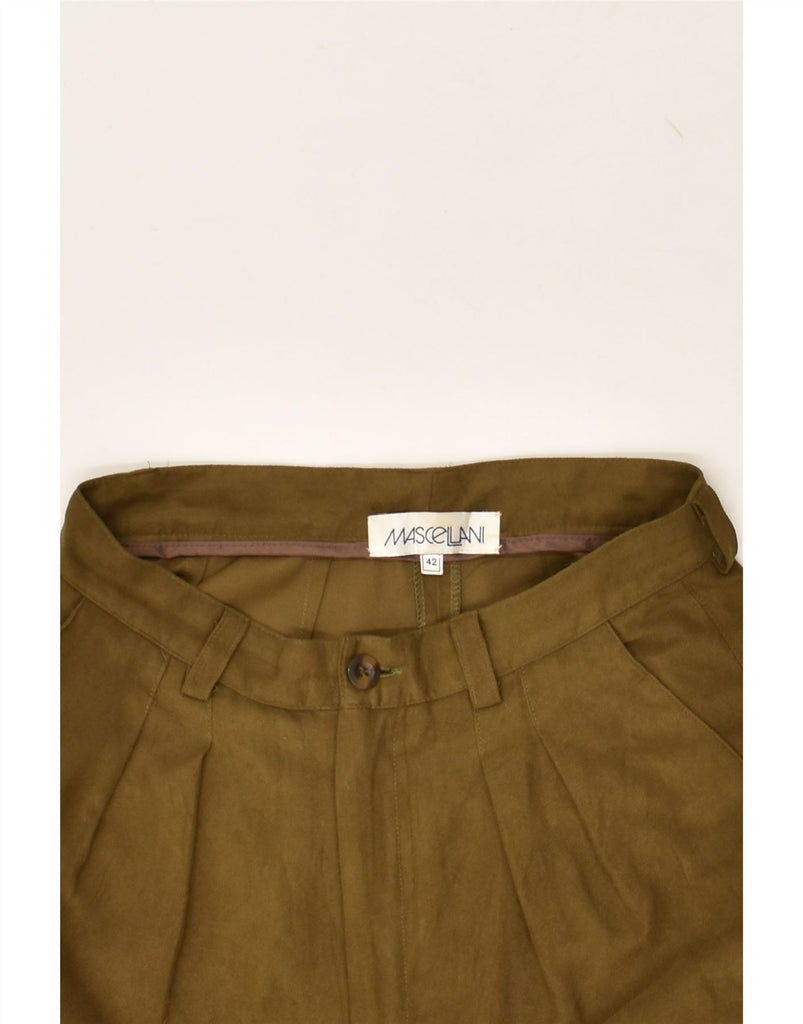 VINTAGE Womens High Waist Pegged Chino Trousers IT 42 Medium W24 L25 Khaki | Vintage Vintage | Thrift | Second-Hand Vintage | Used Clothing | Messina Hembry 