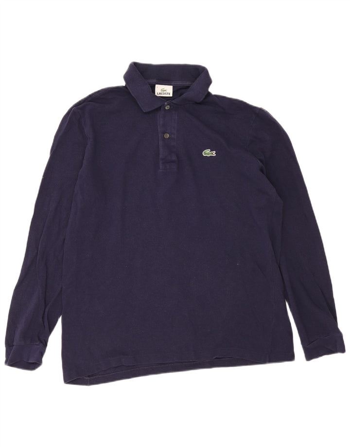 Lacoste Mens Long Sleeve Polo Shirt Size 4 Medium Navy Blue