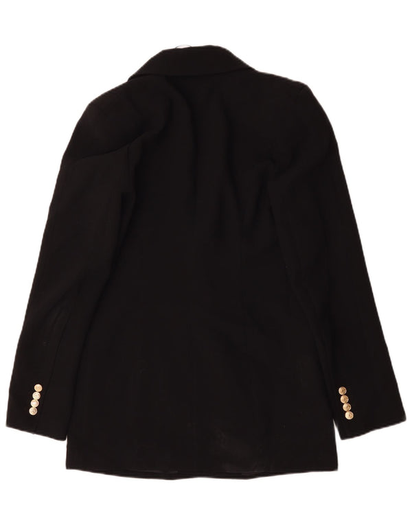 Zara Womens Double Breasted Blazer Jacket UK 6 XS Black Polyester