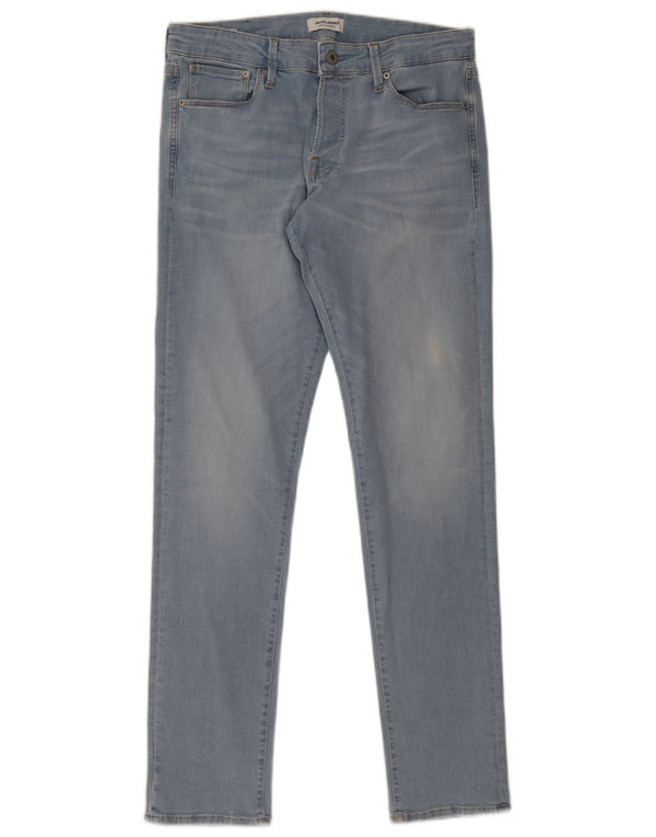Jack & Jones Mens Skinny Jeans W34 L32 Blue Cotton