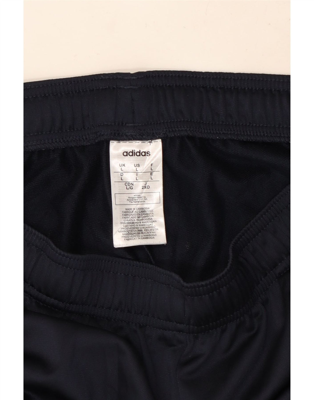 ADIDAS Mens Tracksuit Trousers Joggers Large Navy Blue Polyester