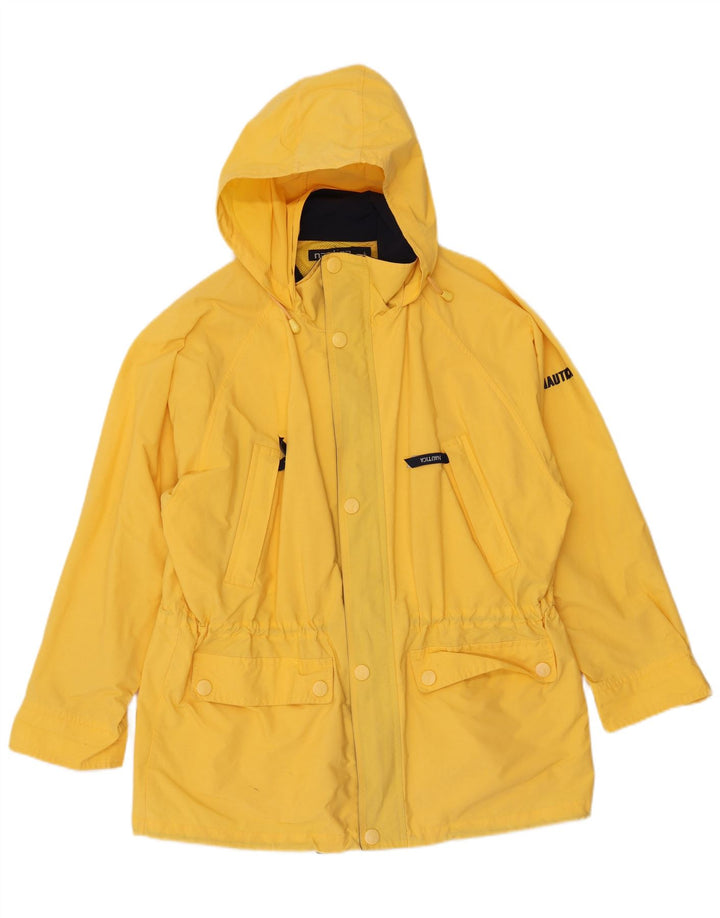Nautica Mens Hooded Rain Jacket UK 40 Large Yellow Polyamide