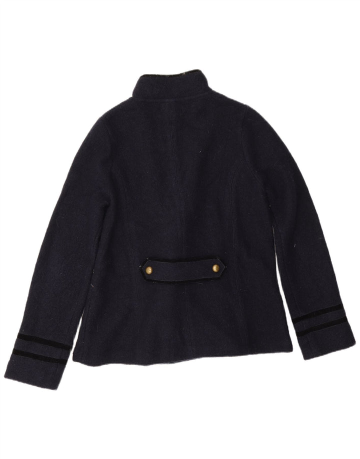 Zara Womens 5 Button Blazer Jacket UK 16 Large Navy Blue Wool