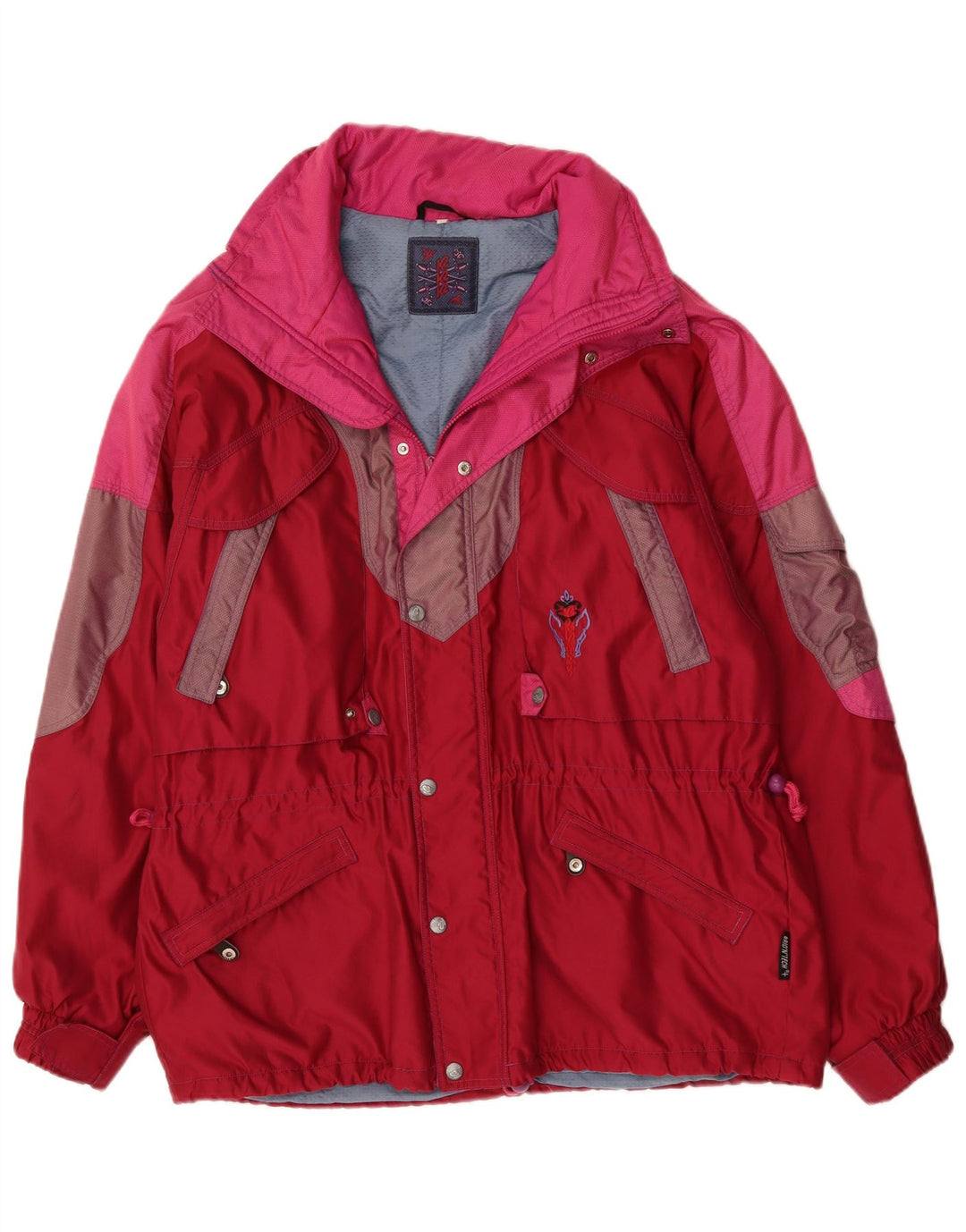 VINTAGE Mens Ski Jacket UK 44 2XL Red Colourblock