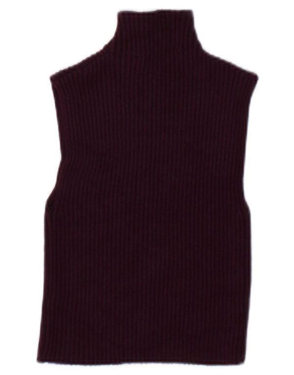 Zara Womens Crop Vest Top UK 10 Small Burgundy Viscose