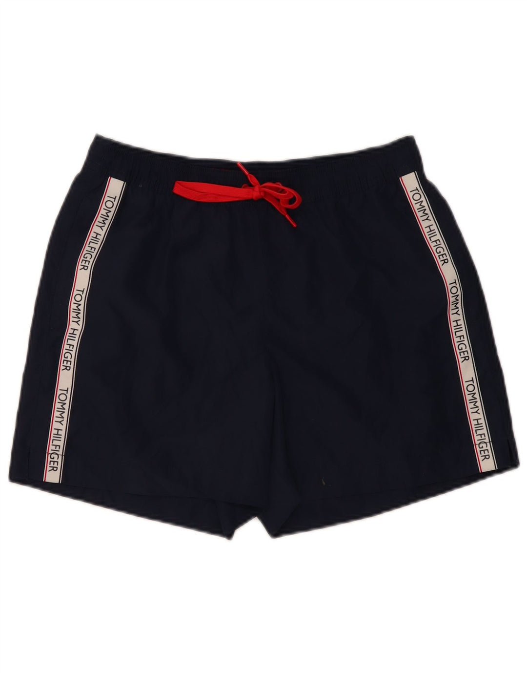 TOMMY HILFIGER Mens Graphic Swimming Shorts Medium  Navy Blue Polyester