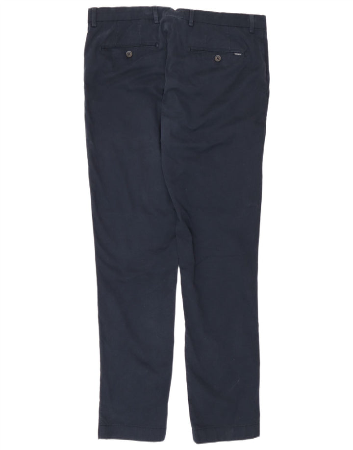 Hackett Mens Slim Chino Trousers W34 L31 Navy Blue Cotton