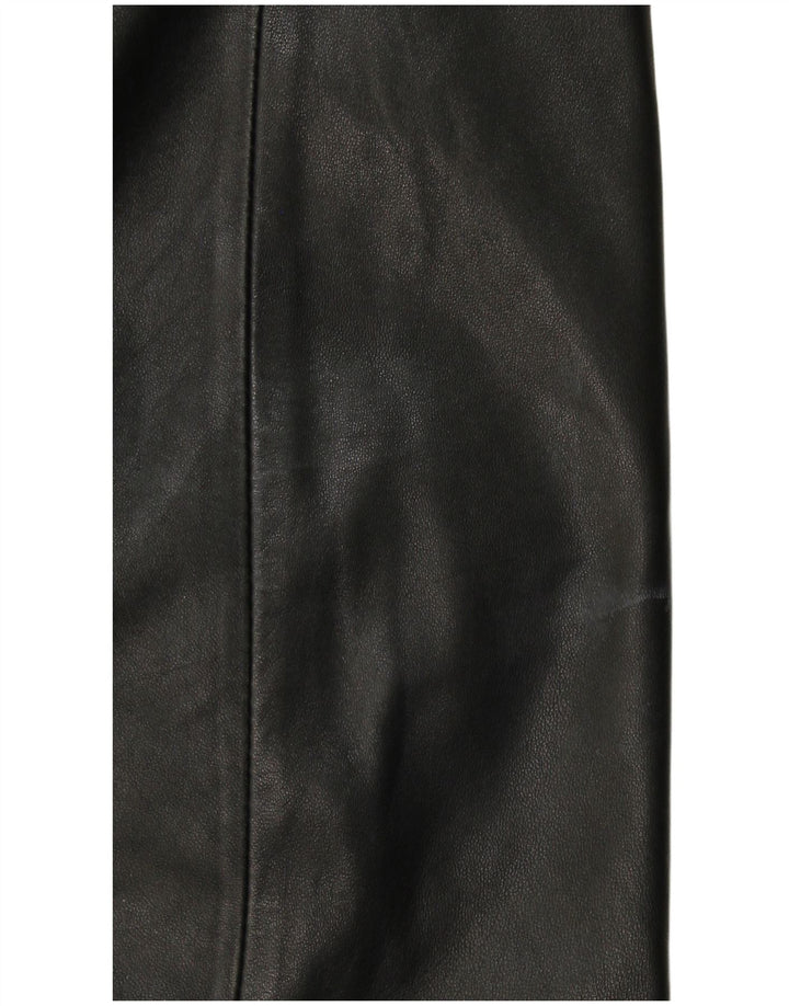 Mens Leather Coat IT 56 3XL Black Leather