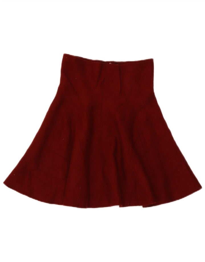 Zara Womens Knit Flared Skirt Small W26 Burgundy