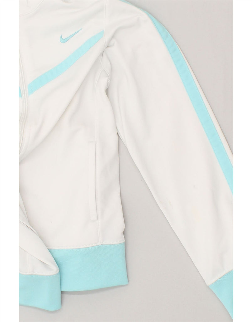 NIKE Girls Graphic Tracksuit Top Jacket 10-11 Years Medium White | Vintage Nike | Thrift | Second-Hand Nike | Used Clothing | Messina Hembry 