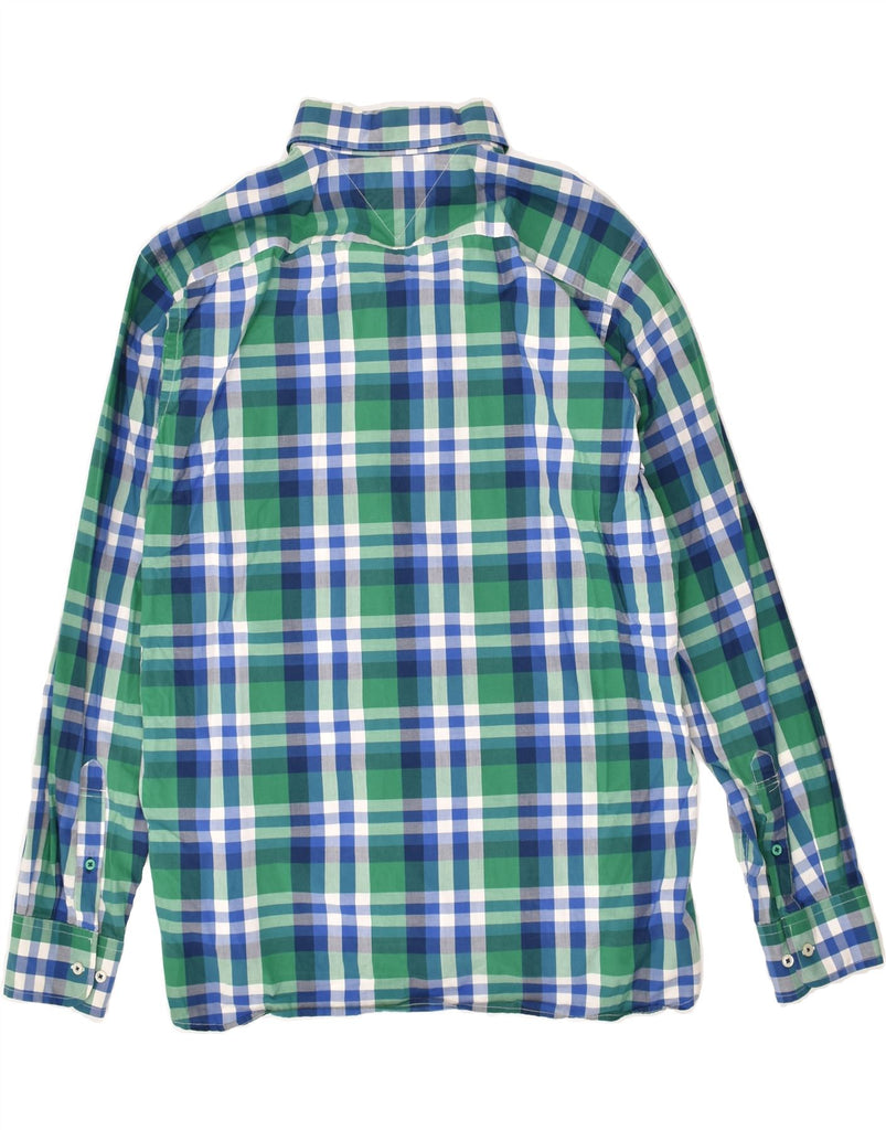 TOMMY HILFIGER Mens Custom Fit Shirt XL Green Check Cotton | Vintage Tommy Hilfiger | Thrift | Second-Hand Tommy Hilfiger | Used Clothing | Messina Hembry 