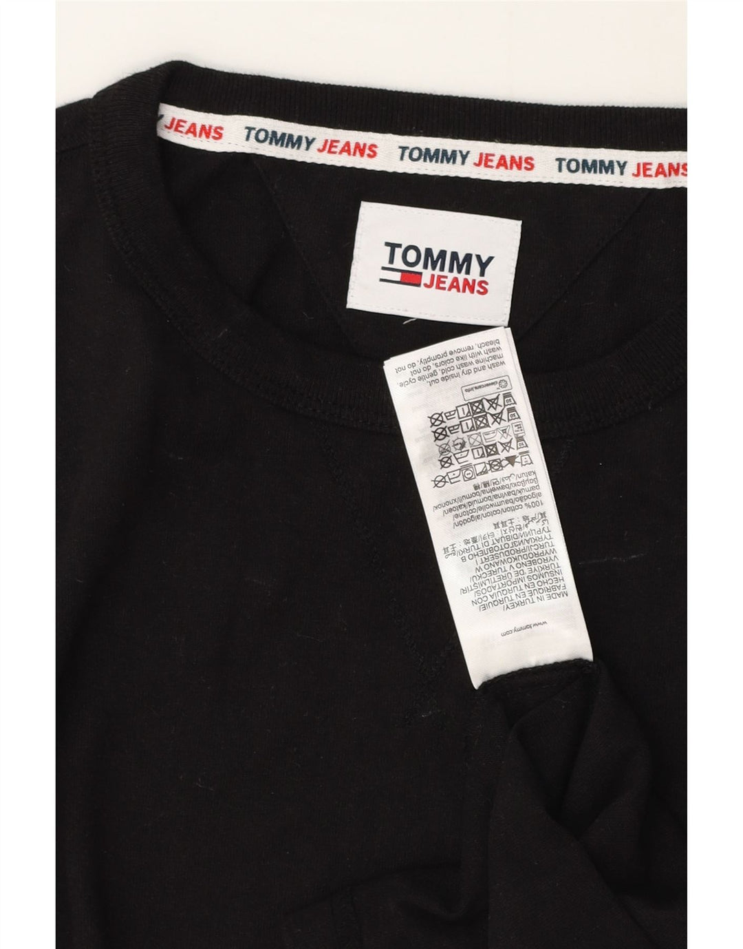 Tommy Hilfiger Mens T-Shirt Top Medium Black Cotton