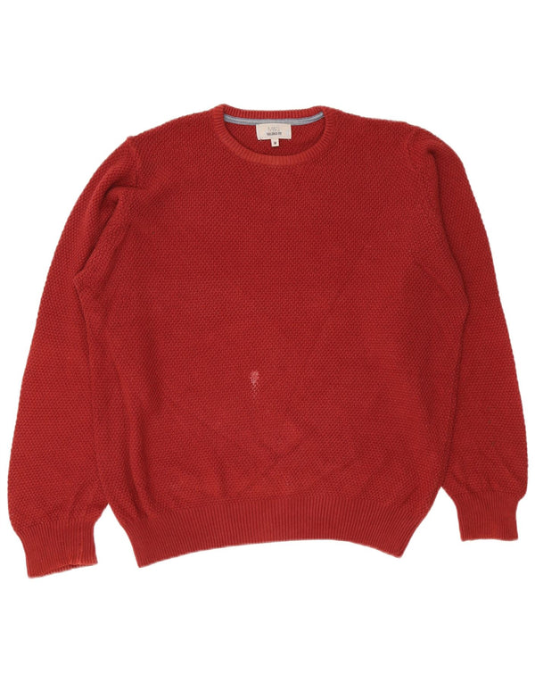Marks & Spencer Mens Tailored Fit Crew Neck Jumper Sweater Medium Burgundy
