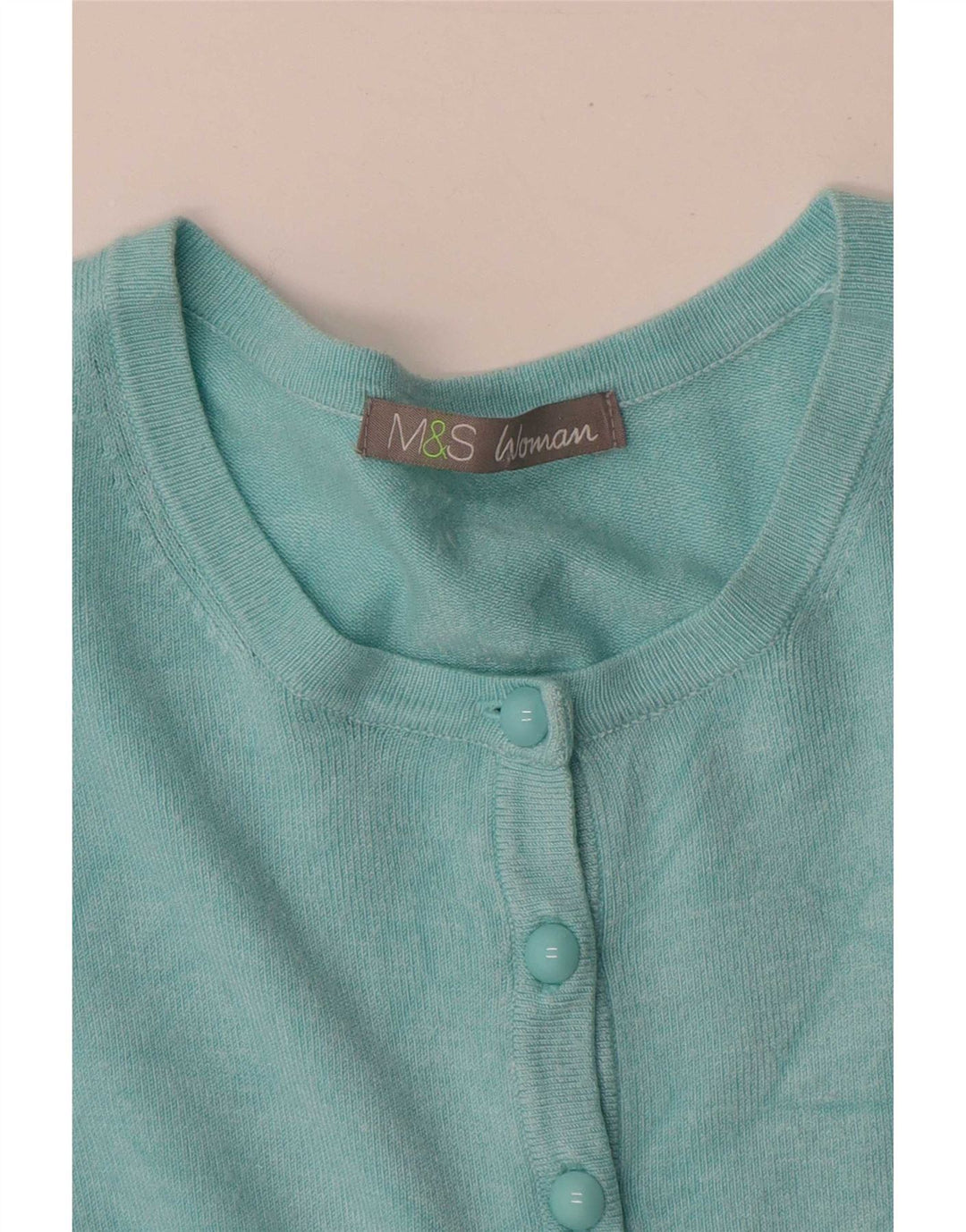Marks & Spencer Womens Cardigan Sweater UK 14 Medium Blue