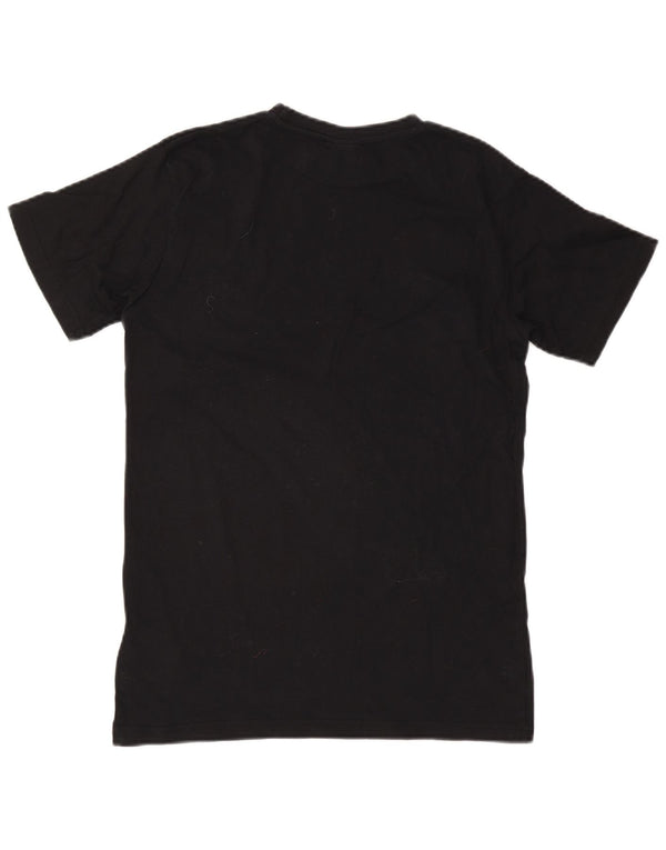 Ellesse Womens Graphic T-Shirt Top UK 8 Small Black Cotton