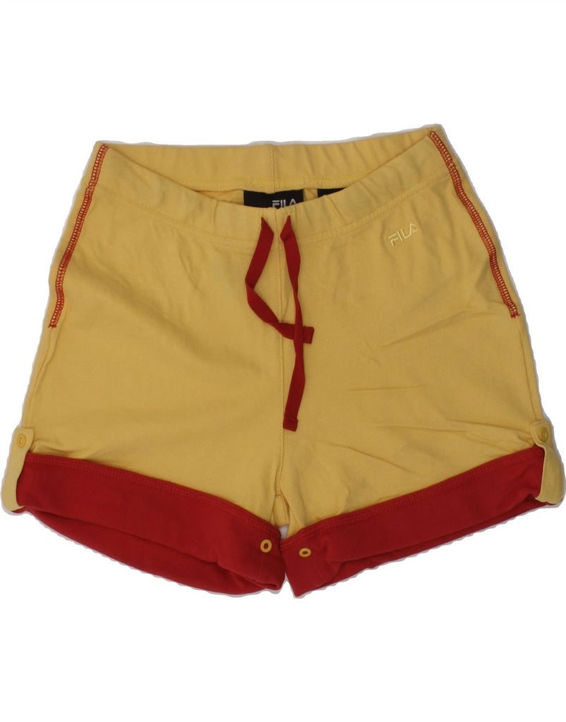 FILA Girls Sport Shorts 10-11 Years Medium  Yellow Cotton | Vintage Fila | Thrift | Second-Hand Fila | Used Clothing | Messina Hembry 