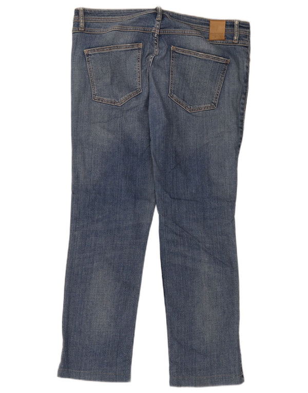 Zara Womens Distressed Straight Jeans EU 42 Large W32 L26 Blue
