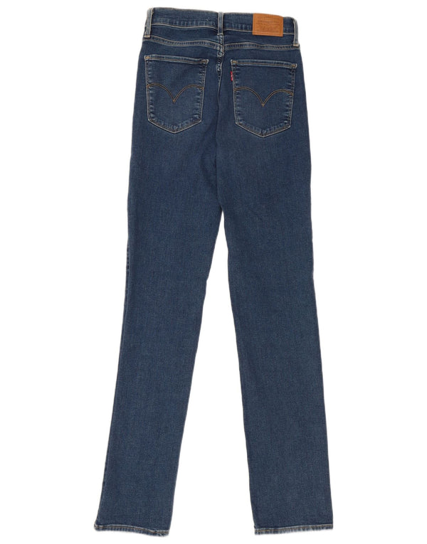 Levi's Womens 724 High Rise Straight Jeans W26 L32 Blue Cotton