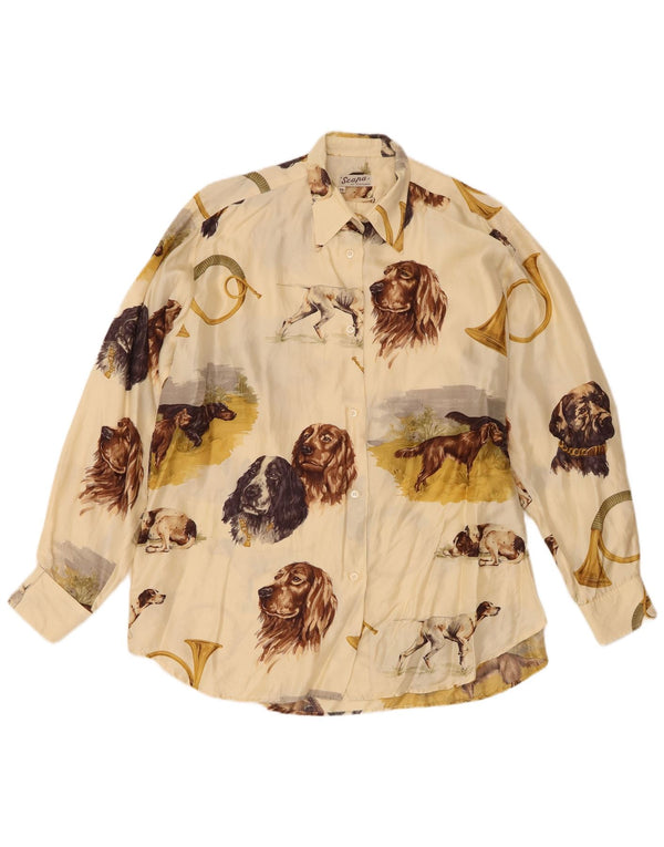 Scapa Womens Oversized Shirt Blouse EU 38 Medium Off White Animal Print