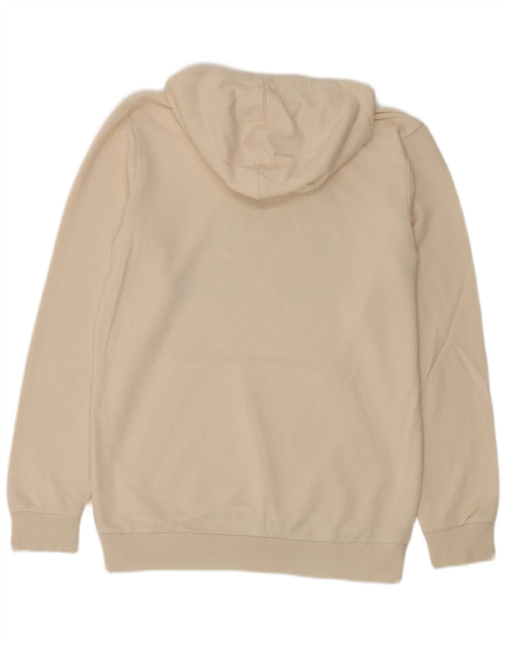 Adidas Mens Graphic Hoodie Jumper Medium Off White Cotton