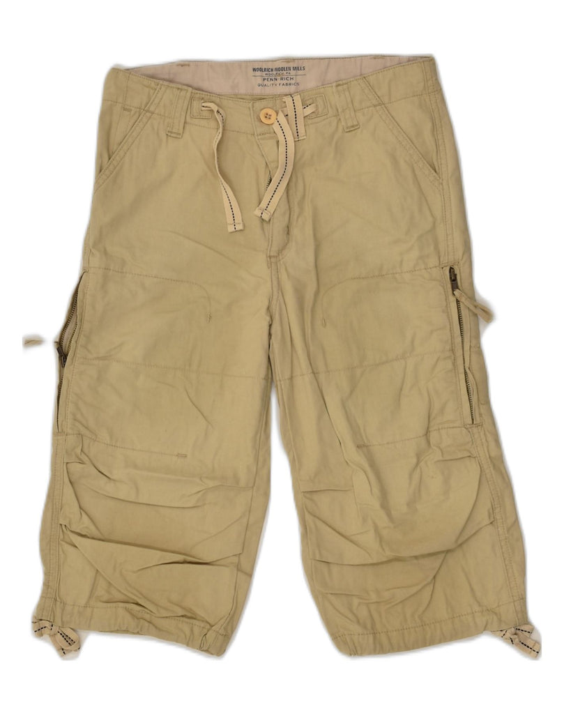 WOOLRICH Boys Cargo Shorts 13-14 Years Medium W27 L14  Beige Cotton | Vintage Woolrich | Thrift | Second-Hand Woolrich | Used Clothing | Messina Hembry 