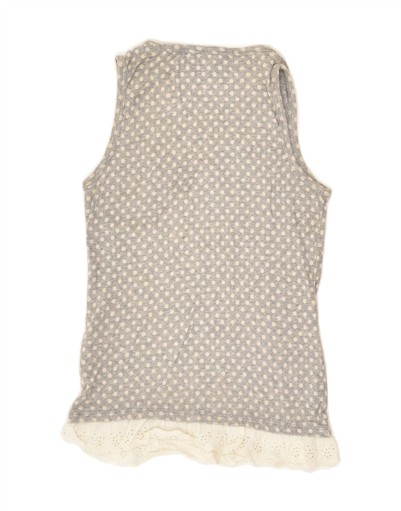 WOOLRICH Girls Graphic Vest Top 7-8 Years Grey Polka Dot Cotton | Vintage Woolrich | Thrift | Second-Hand Woolrich | Used Clothing | Messina Hembry 