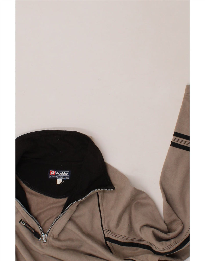 LOTTO Mens Zip Neck Sweatshirt Jumper Small Grey Cotton Vintage Lotto and Second-Hand Lotto from Messina Hembry 