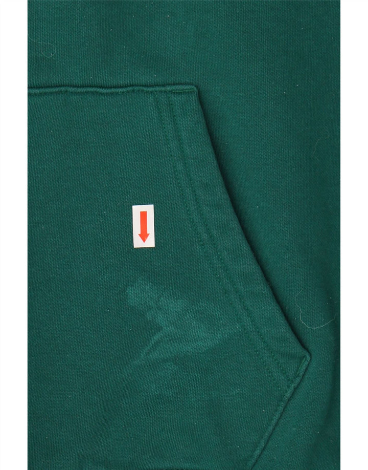 TOMMY JEANS Mens Graphic Hoodie Jumper Large Green Cotton