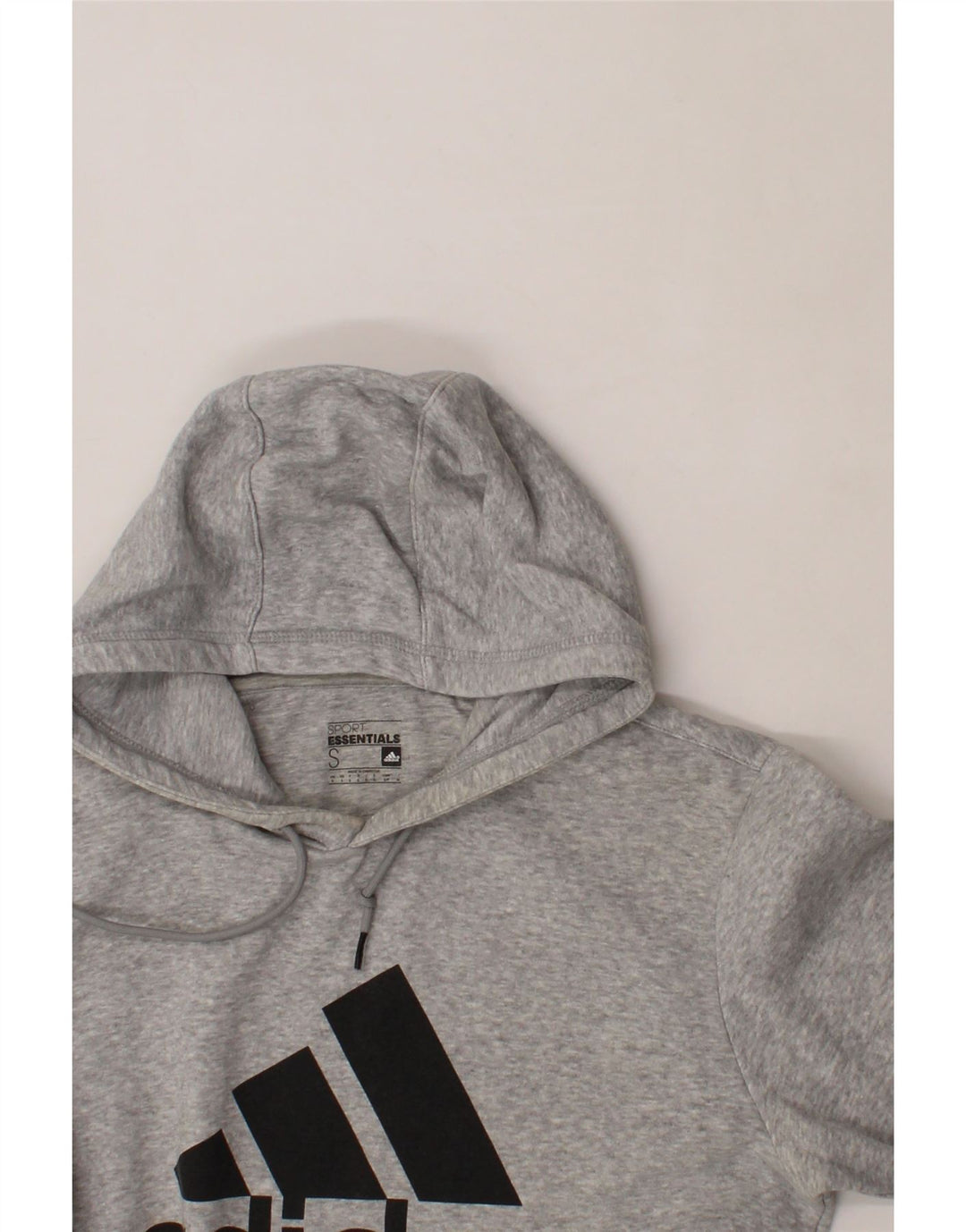 ADIDAS Mens Graphic Hoodie Jumper Small Grey Cotton Vintage Adidas and Second-Hand Adidas from Messina Hembry 