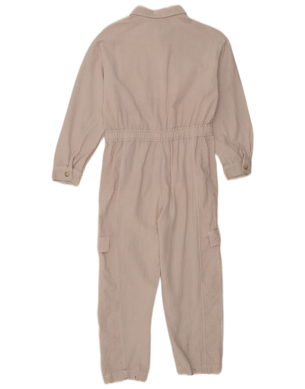 Zara Girls Long Sleeve Jumpsuit 13-14 Years Grey Cotton