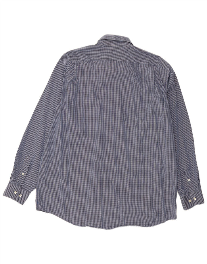 Lacoste Mens Shirt Size 41 Large Blue Gingham Cotton