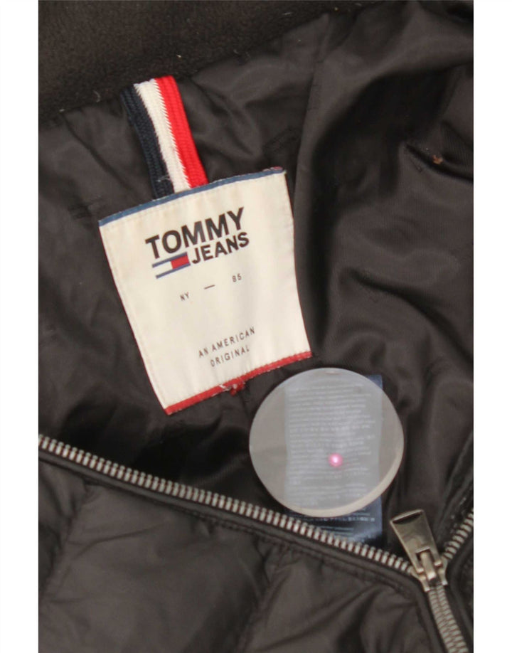 Tommy Hilfiger Womens Padded Jacket UK 14 Medium Black Polyester