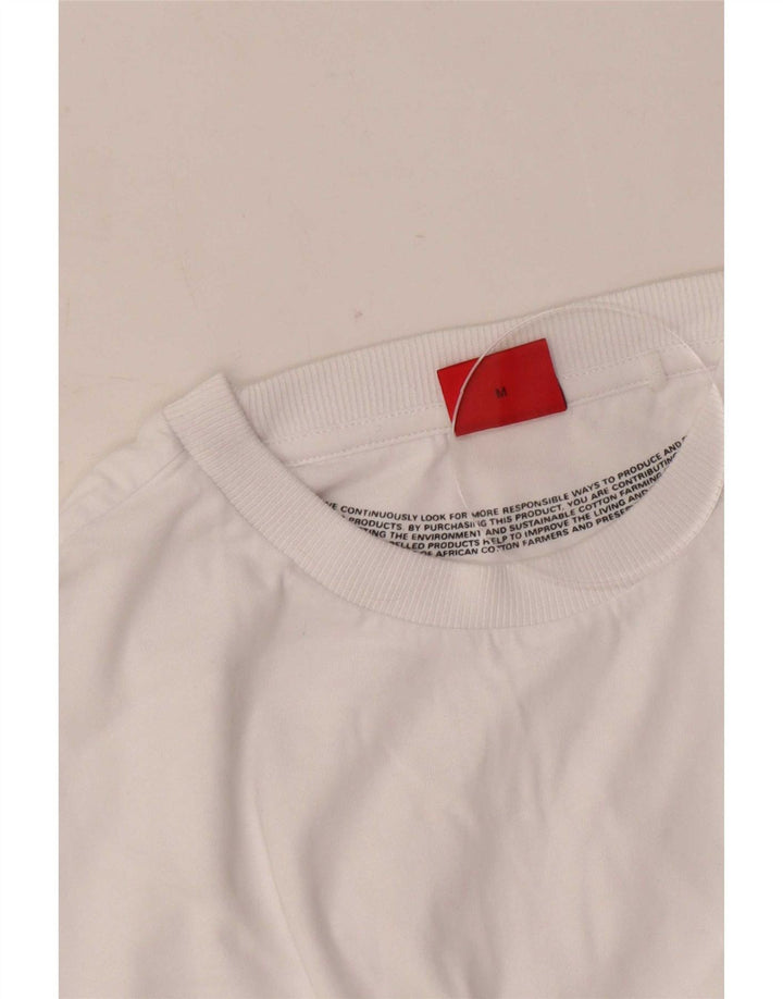 Hugo Boss Mens Graphic T-Shirt Top Medium White