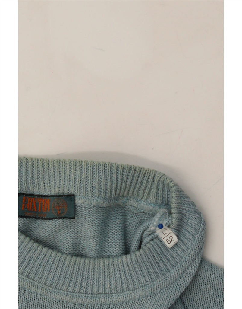 VINTAGE Mens Crew Neck Jumper Sweater IT 52 Large Blue Fair Isle Cotton Vintage Vintage and Second-Hand Vintage from Messina Hembry 