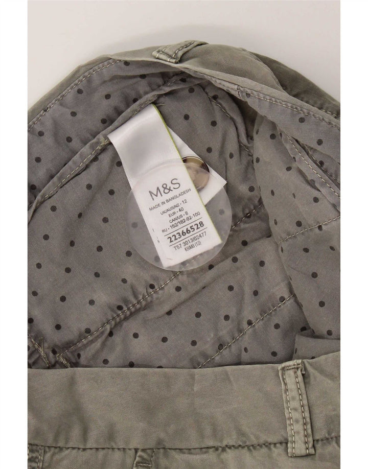 Marks & Spencer Womens Chino Shorts UK 12 Medium W32  Khaki Cotton