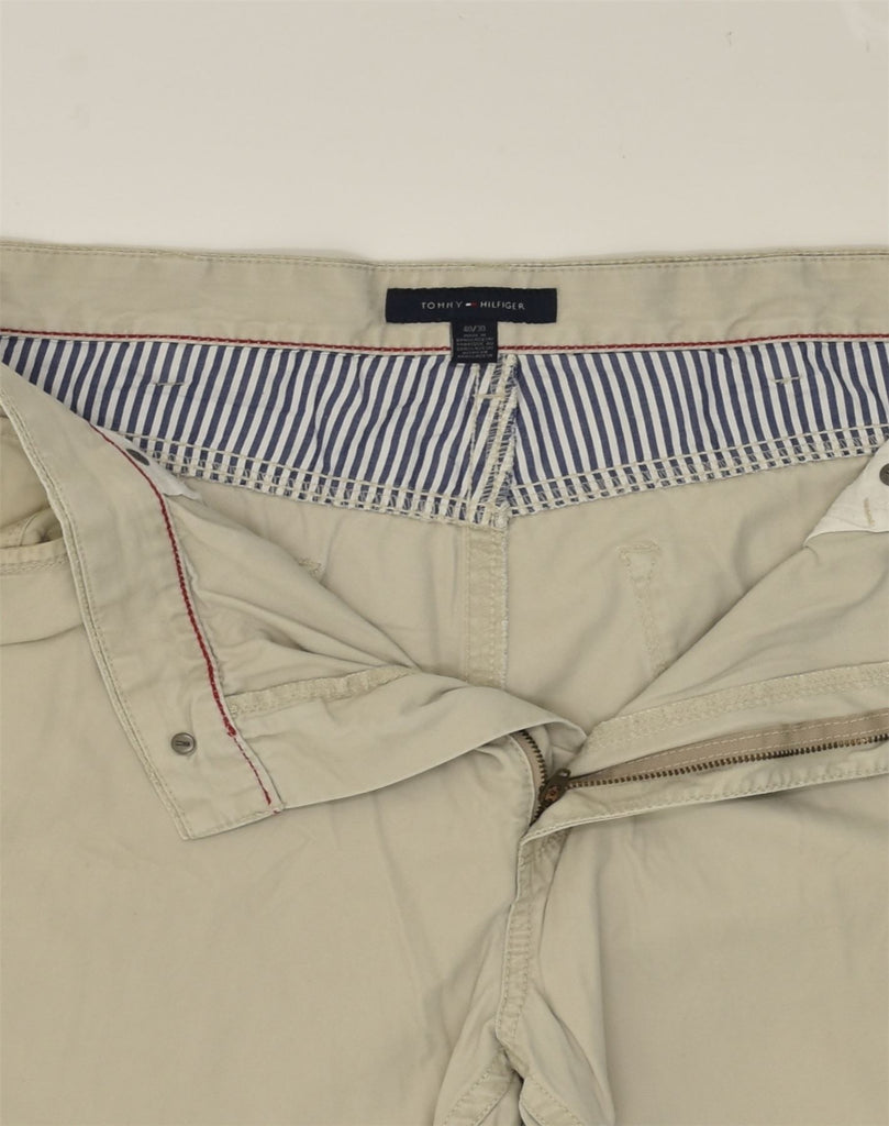 TOMMY HILFIGER Mens Straight Casual Trousers W40 L30 Beige Cotton | Vintage Tommy Hilfiger | Thrift | Second-Hand Tommy Hilfiger | Used Clothing | Messina Hembry 