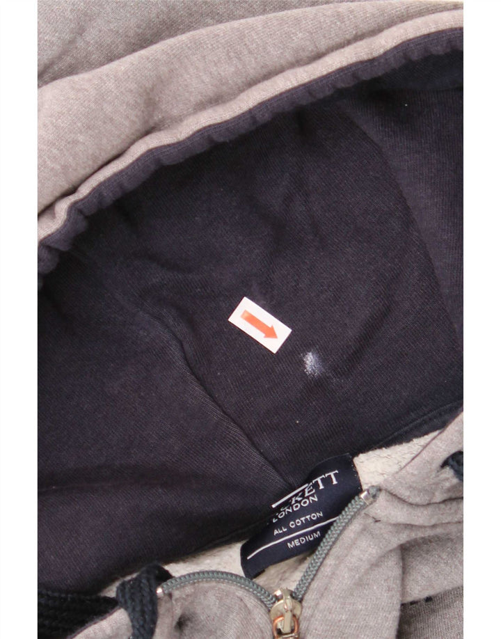Hackett Mens Zip Hoodie Sweater Medium Grey Cotton