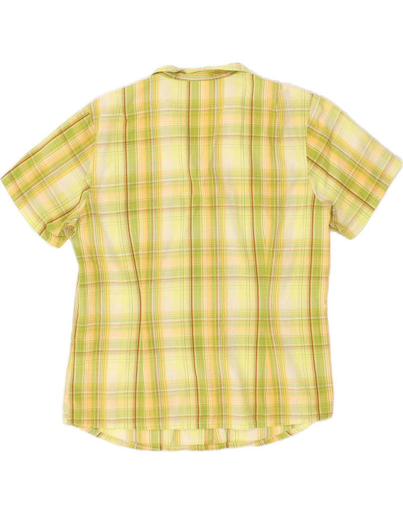 JACK WOLFSKIN Womens Short Sleeve Shirt UK 12 Medium Yellow Check Cotton | Vintage Jack Wolfskin | Thrift | Second-Hand Jack Wolfskin | Used Clothing | Messina Hembry 