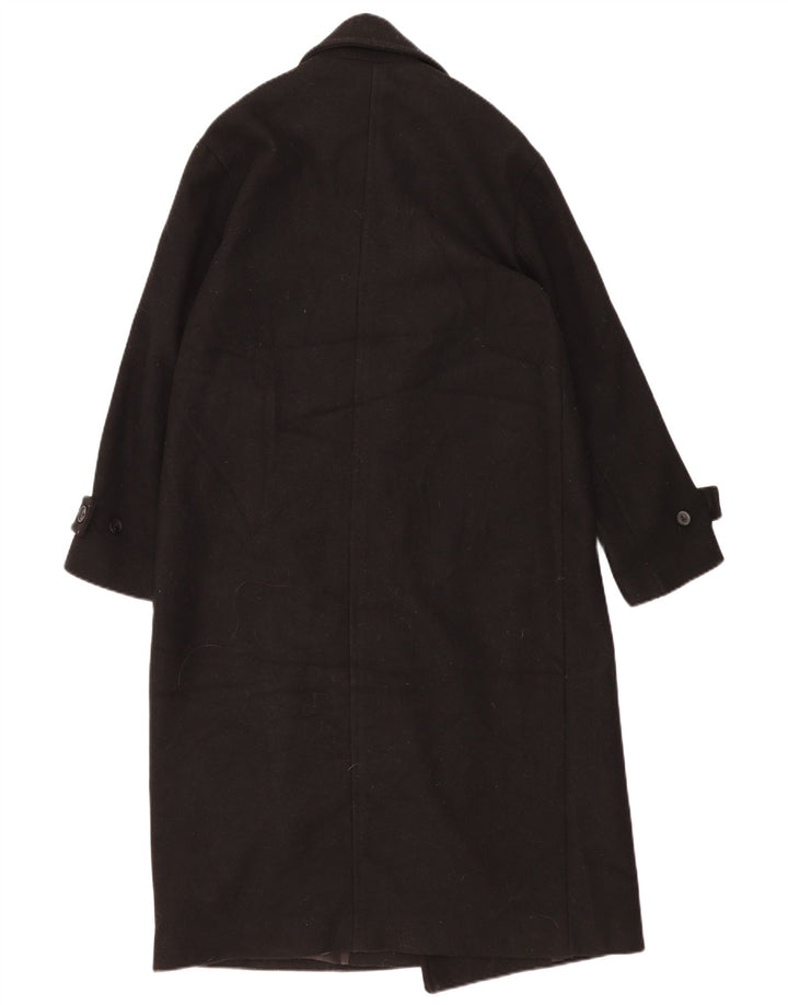 Zara Womens Oversized Double Breasted Coat UK 6 XS Black Polyester